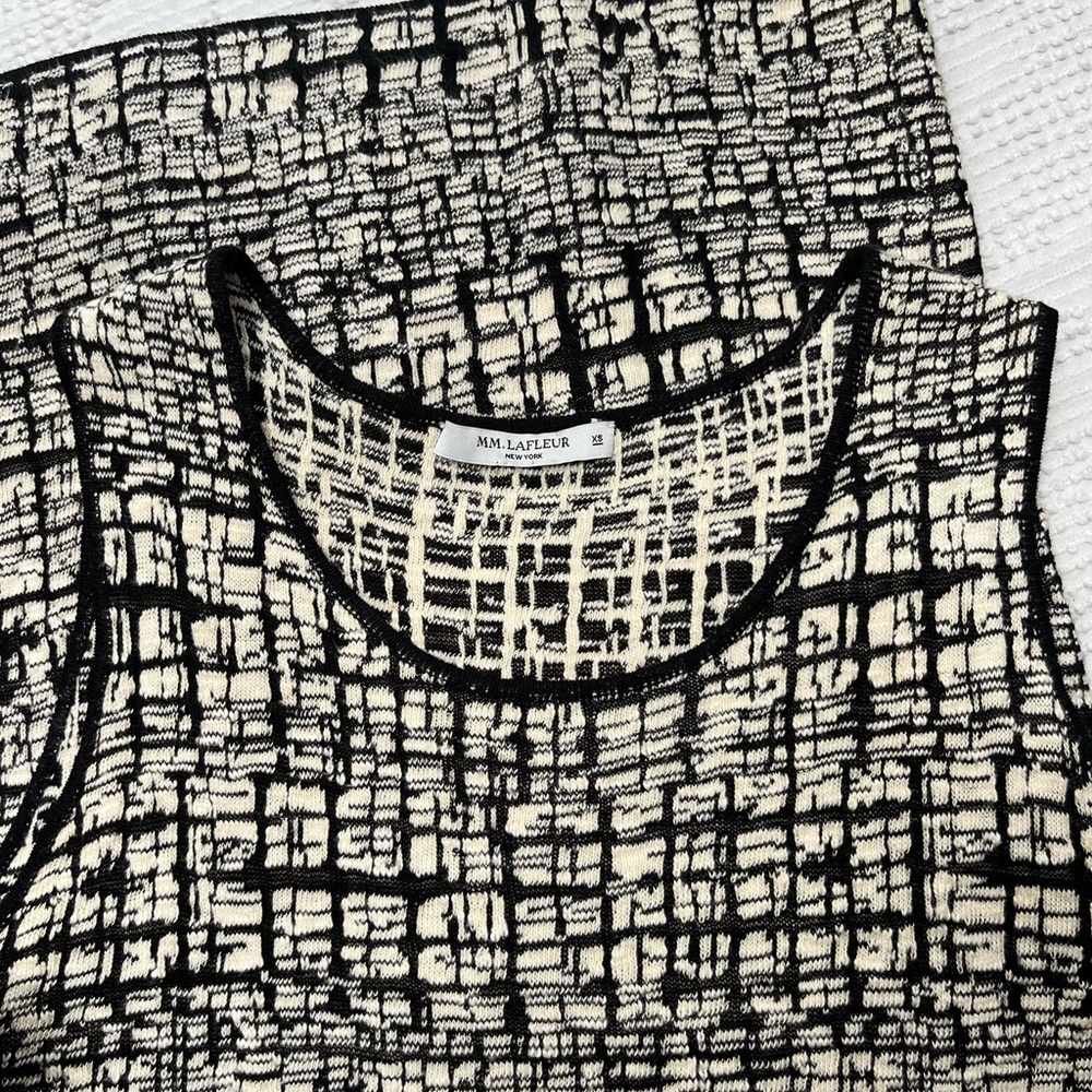 MM. Lafleur Black and White Madeline Lattice Dress